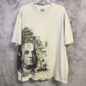 Anchor Blue Ben Franklin Money T Shirt Mens 2XL White Short Sleeve